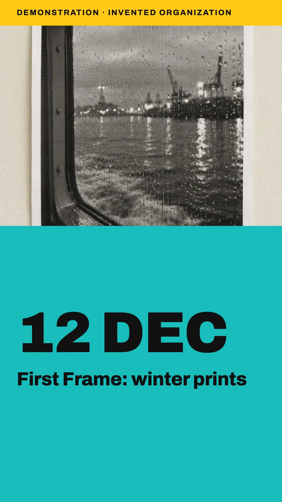 Teaser video: First Frame: winter prints, 12 Dec
