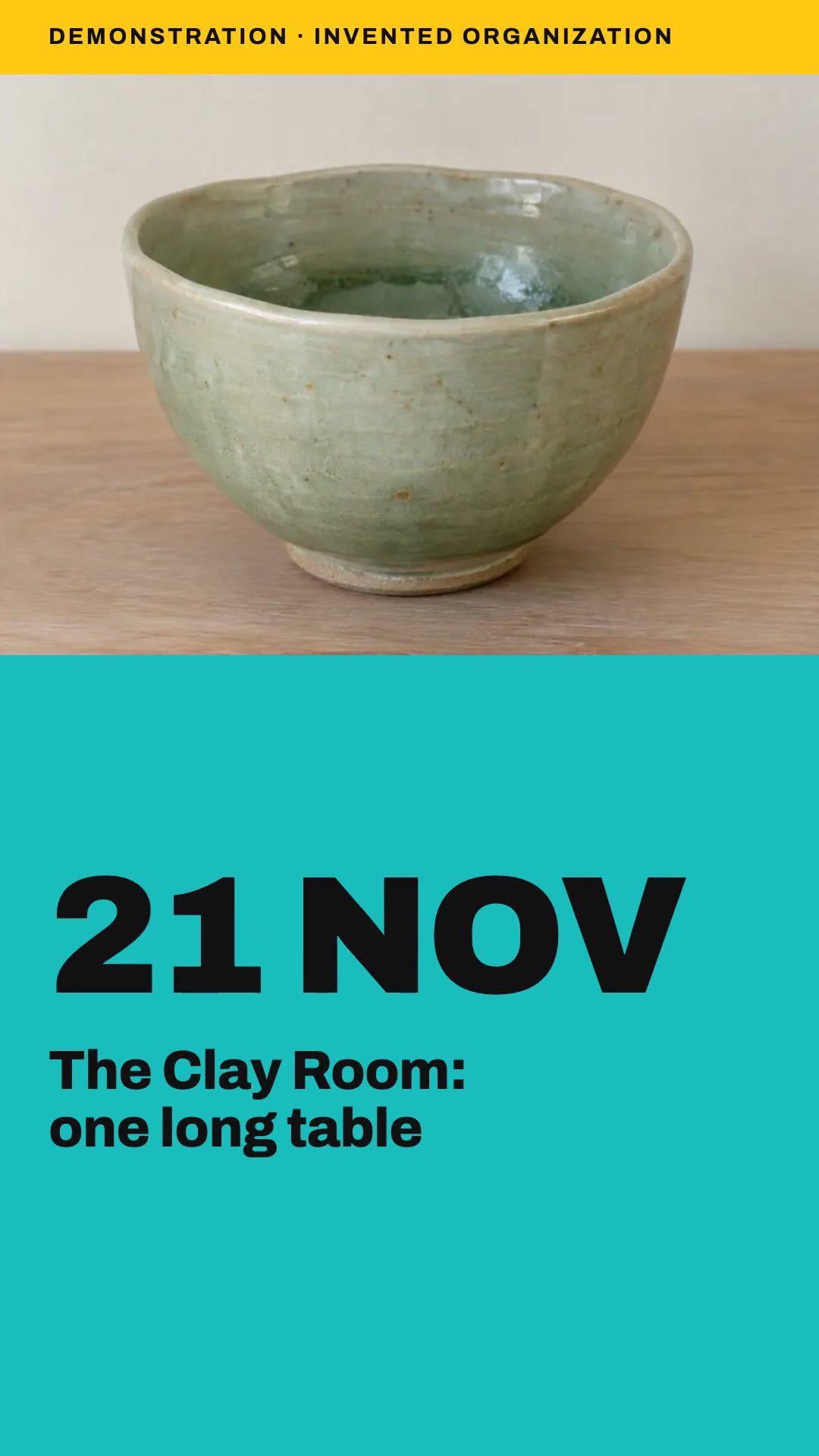 Teaser video: The Clay Room: one long table, 21 Nov